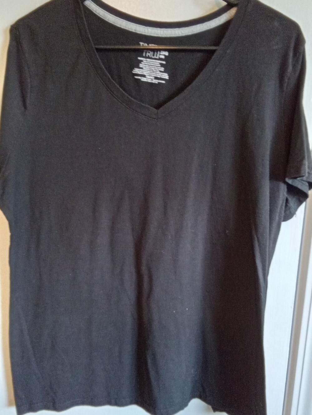 #6009 Black V-Neck Women’s Shirt - Brand. -  2X